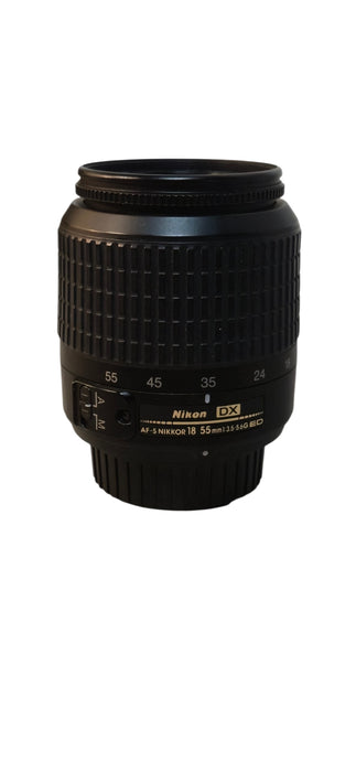 Nikon VR DX AF-S Nikkor 18-55MM 1:3.5-5.6G Lens W/ Covers & Protector