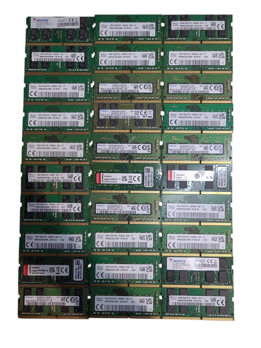 Lot of 60x, Assorted 16GB DDR4 SODIMM Laptop RAM