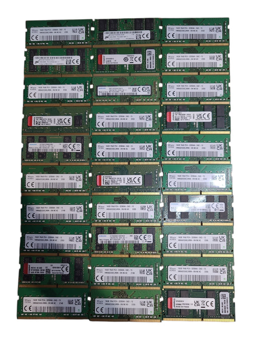 Lot of 60x, Assorted 16GB DDR4 SODIMM Laptop RAM