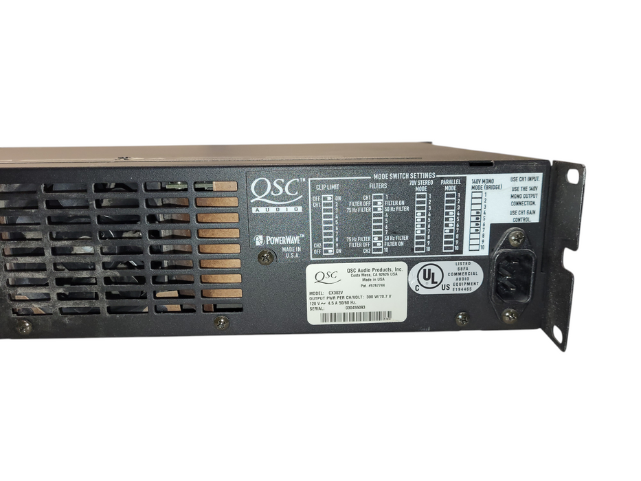 QSC Audio CX302 Black Two-Channel Commercial Power Professional Amplifier
