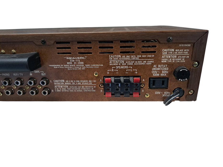 Realistic STA-115 AM/FM Stereo Receiver 24WPC Vintage Audio Receiver
