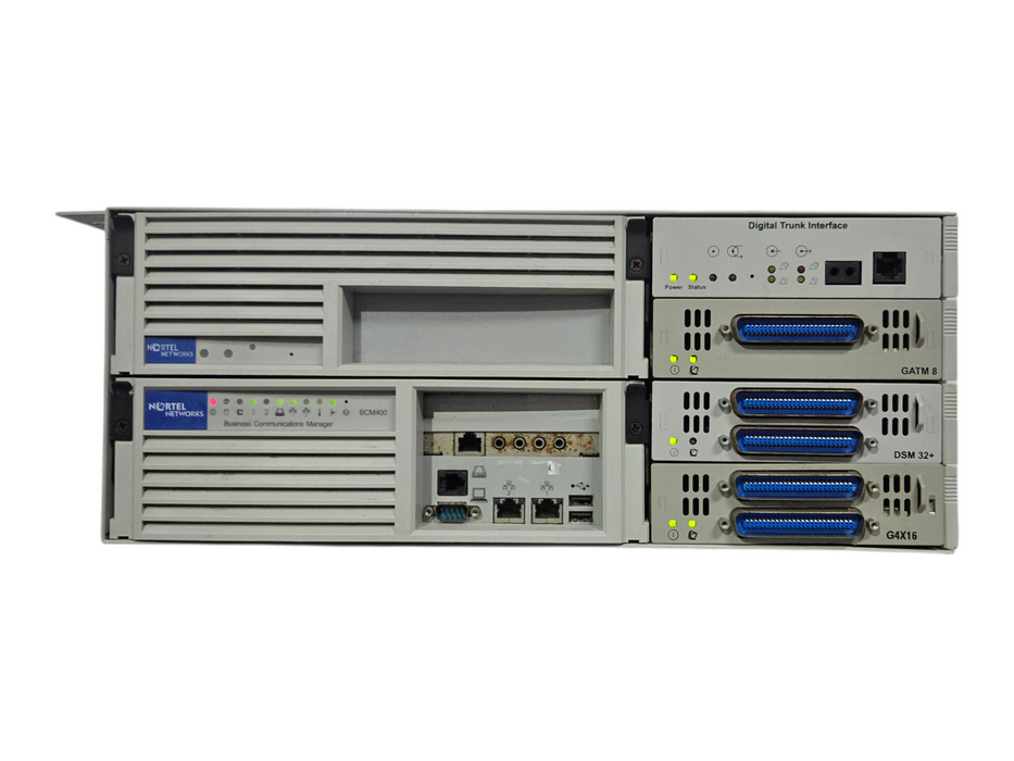 Nortel BCM400 Business Communications Manager w/ DTI, G8x16, DSM32+, GATM8