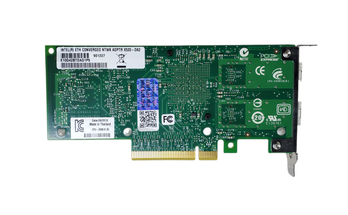 Intel X520-DA2 Dual Port 10GbE SFP+ PCIe Network Adapter - E10G42BTDAG1P5
