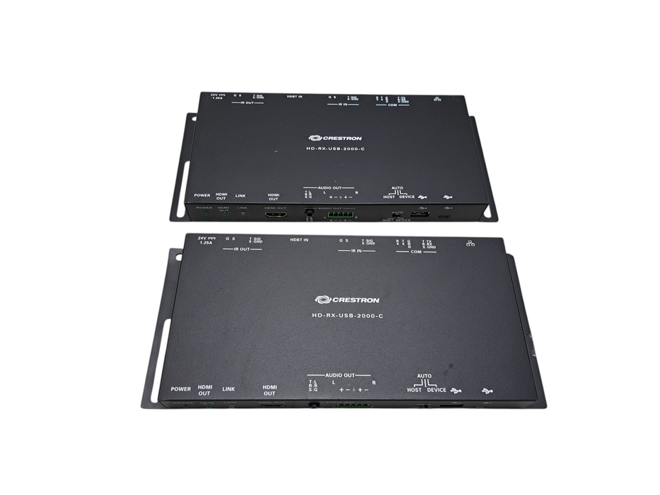 Lot of 2x Crestron HD-RX-USB-2000-C HDMI USB Over HDBaseT Receivers