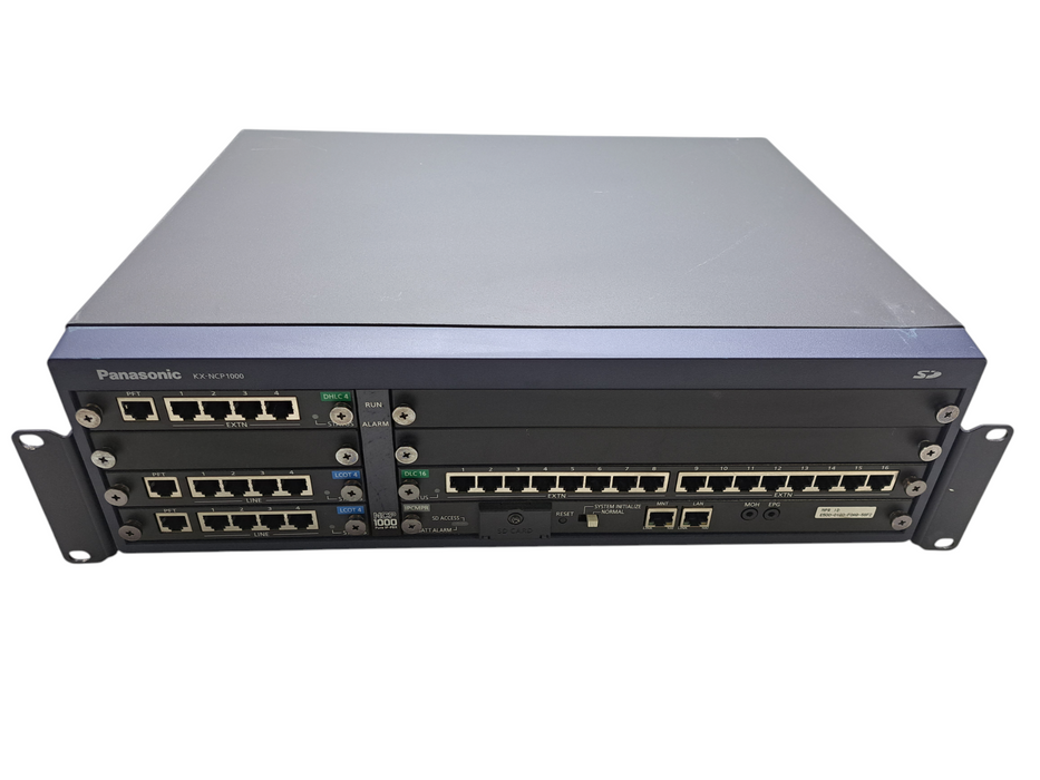 Panasonic KX-NCP1000 IP-PBX Telephone System w/ 2x LCOT4 DHLC4 DLC16 IPCMPR READ