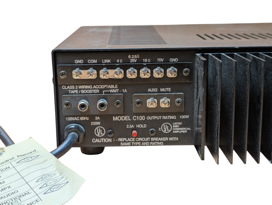 BOGEN C100 PA Audio Mixer Amplifier 110 Volts Mains