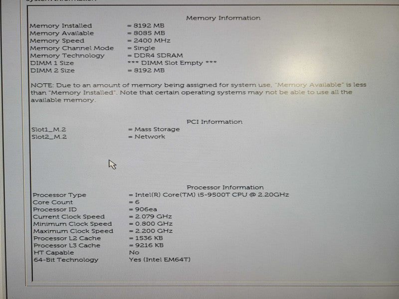 Dell OptiPlex 3070 USFF | i5-9500T @ 2.20GHz 8GB DDR4, 256GB NVMe !