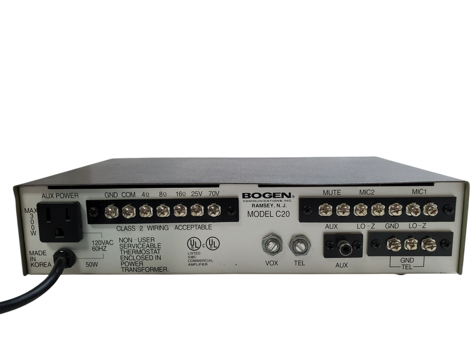 Bogen Classic Series C20 20-Watt PA Public Address Mixer Amplifier