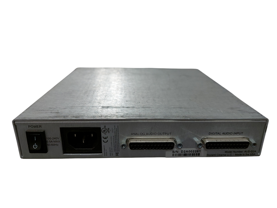 Doremi Cinema Digital to Analog Audio Converter Model: AUD-D2A Rack Mountable