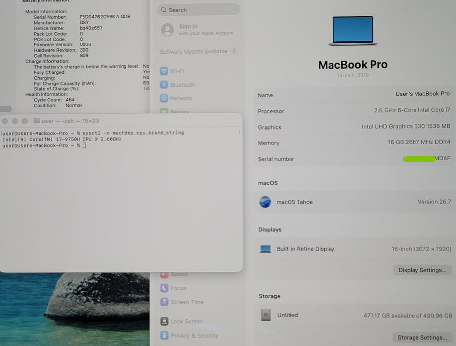Apple MacBook Pro 16" 2019 A2141 i7-9750H 16GB RAM 512GB SSD NO ADAPTER