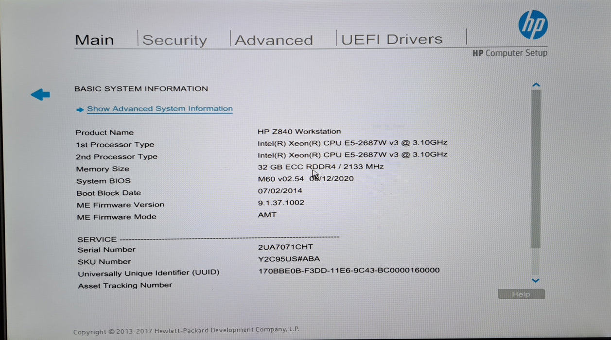 HP Z840 Workstation | 2x Xeon E5-2687W v3 @3.10GHz, 32GB DDR4, No GPU/HDD