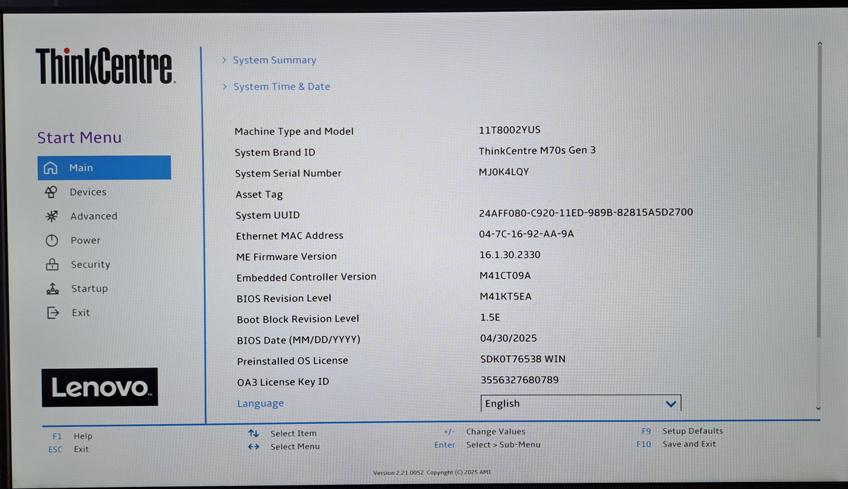 Lenovo ThinkCentre M70s Gen 3 | Intel Core i7-12700 CPU, 16GB DDR4, 256GB NVMe