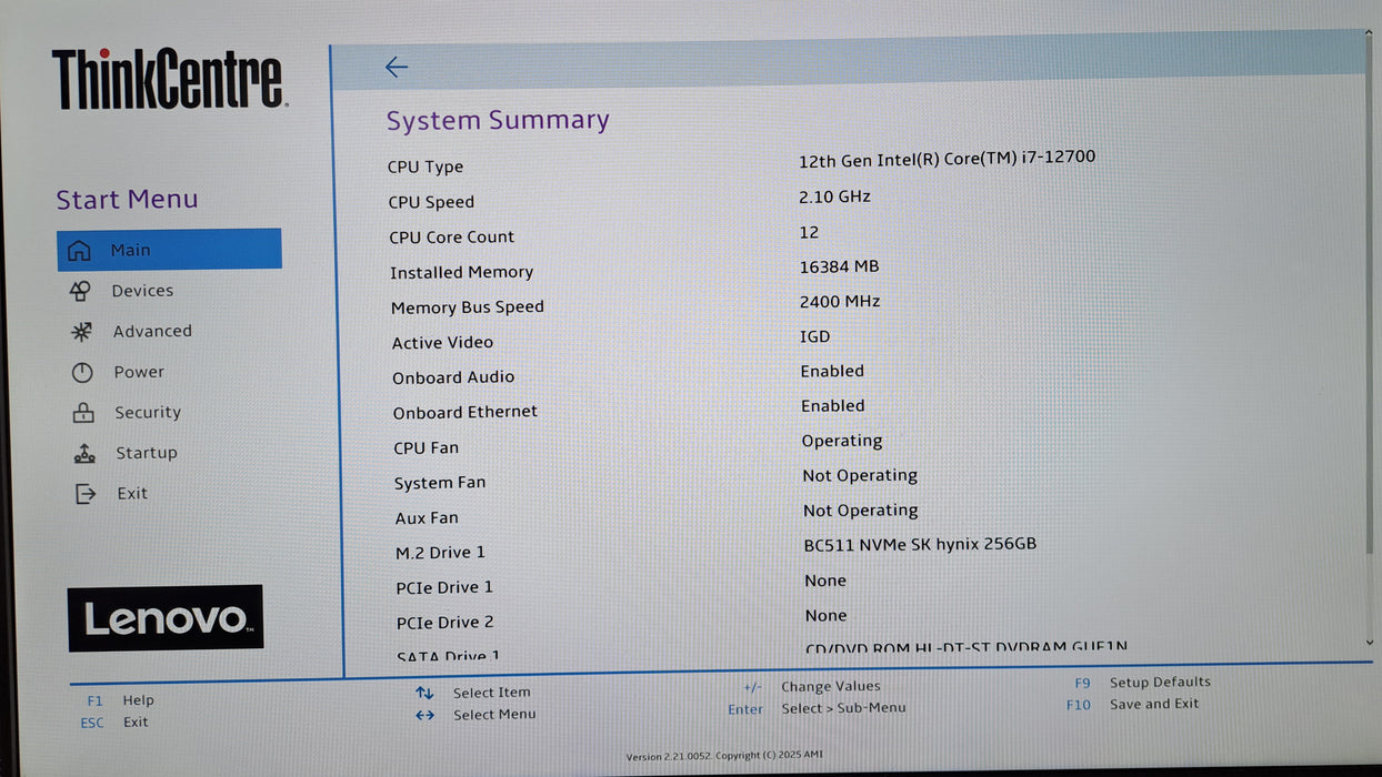 Lenovo ThinkCentre M70s Gen 3 | Intel Core i7-12700 CPU, 16GB DDR4, 256GB NVMe