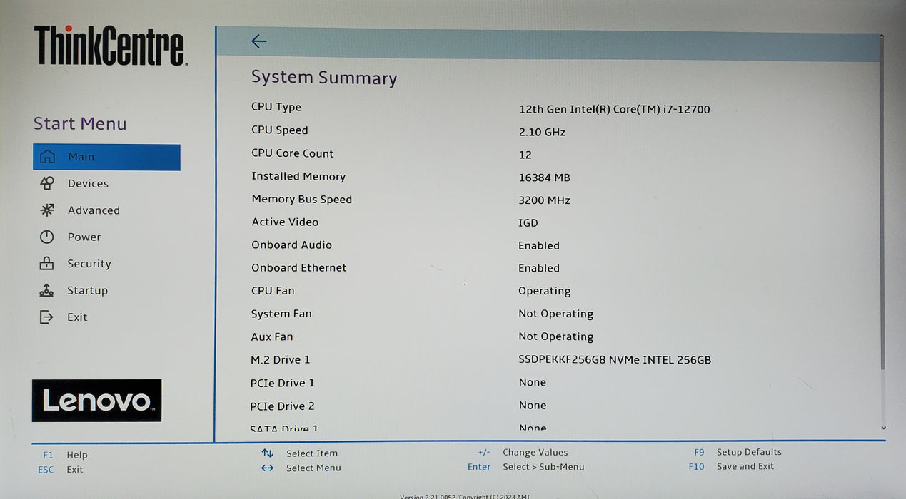 Lenovo ThinkCentre M70s Gen 3 - Intel Core i7-12700, 16GB DDR4, 256GB NVMe