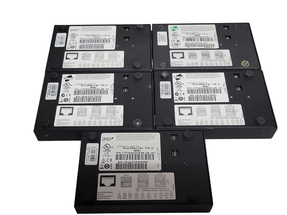 Lot of 5x Digi PortServer TS 2 MEI 50000836-26, READ