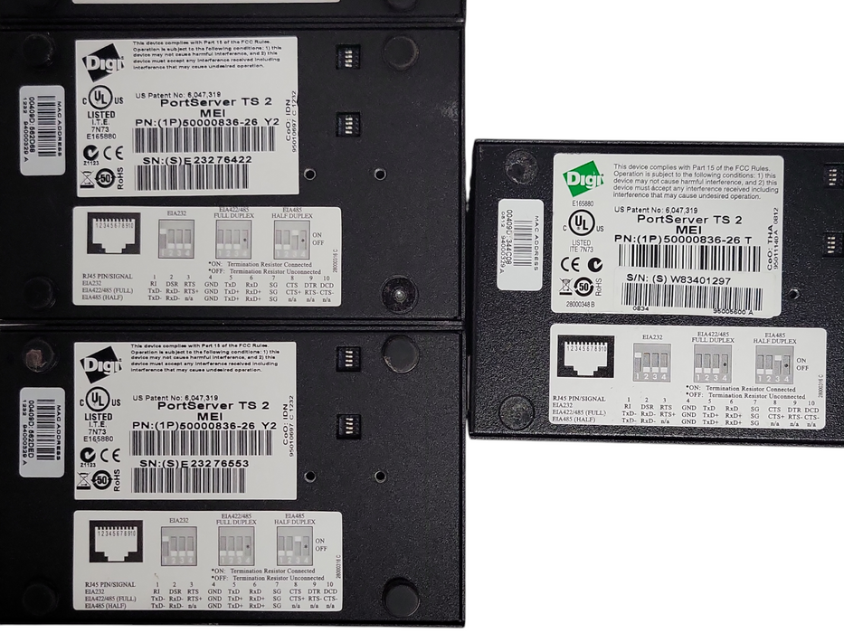 Lot of 5x Digi PortServer TS 2 MEI 50000836-26, READ