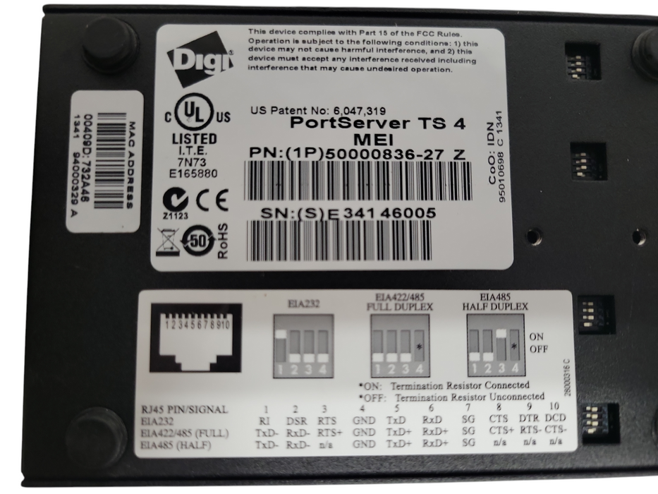 Digi PortServer TS 4 MEI 50000836-27, READ