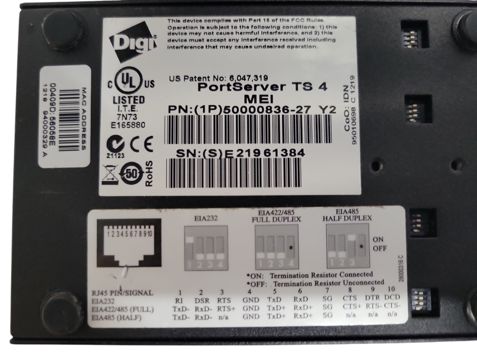 Digi PortServer TS 4 MEI 50000836-27, READ
