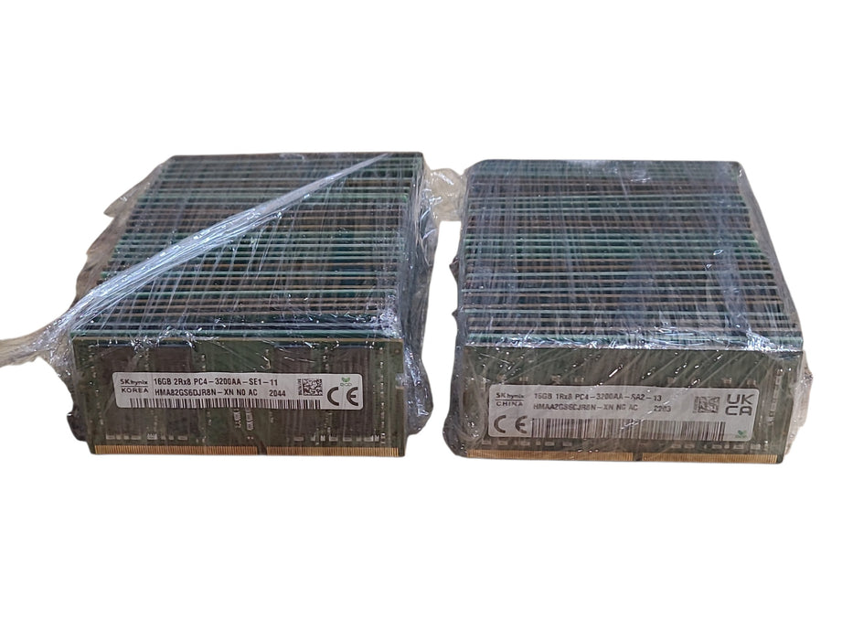 Lot of 60x, Assorted 16GB DDR4 SODIMM Laptop RAM