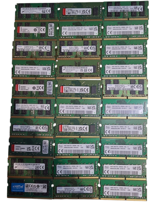 Lot of 60x, Assorted 16GB DDR4 SODIMM Laptop RAM