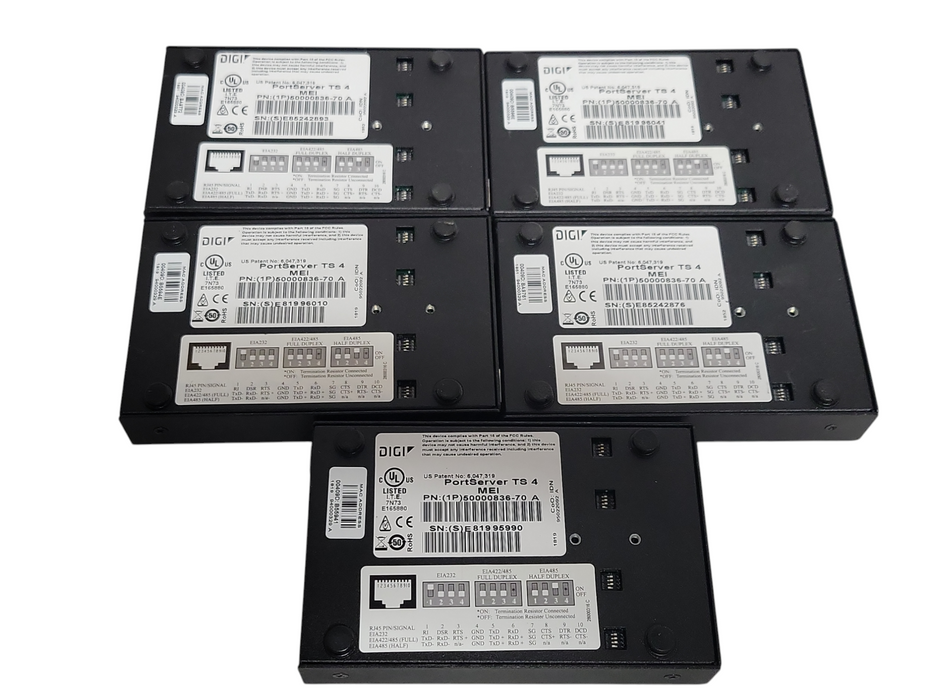 Lot of 5x Digi PortServer TS 4 MEI 50000836-70, READ