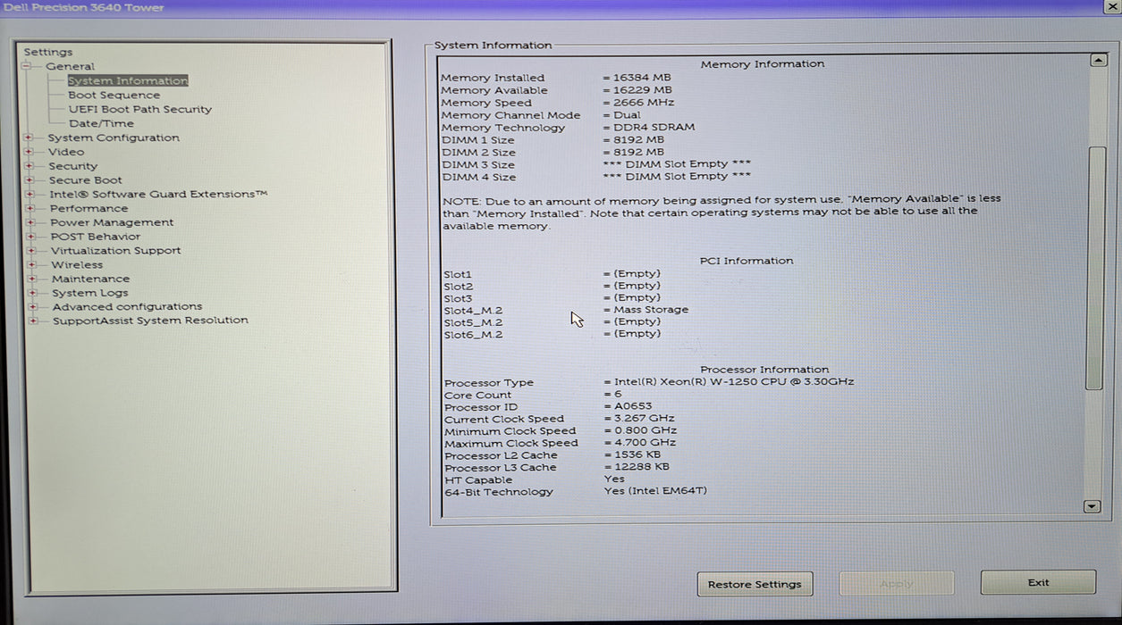 Dell Precision 3640 Tower | Xeon W-1250 @3.30GHz, 16GB DDR4, 512GB NVMe