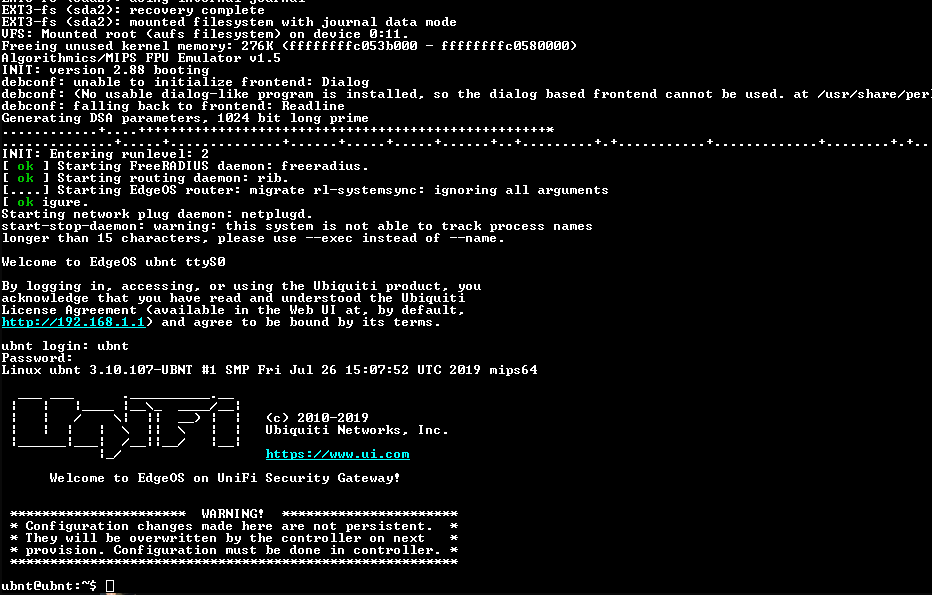 Ubiquiti Networks UniFi USG Security Gateway | Factory Reset