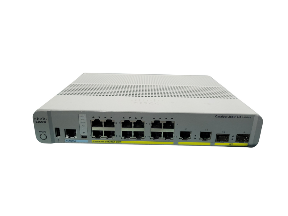 Cisco WS-C3560CX-12PC-S Catalyst 12-Port PoE+ Gigabit Managed Switch