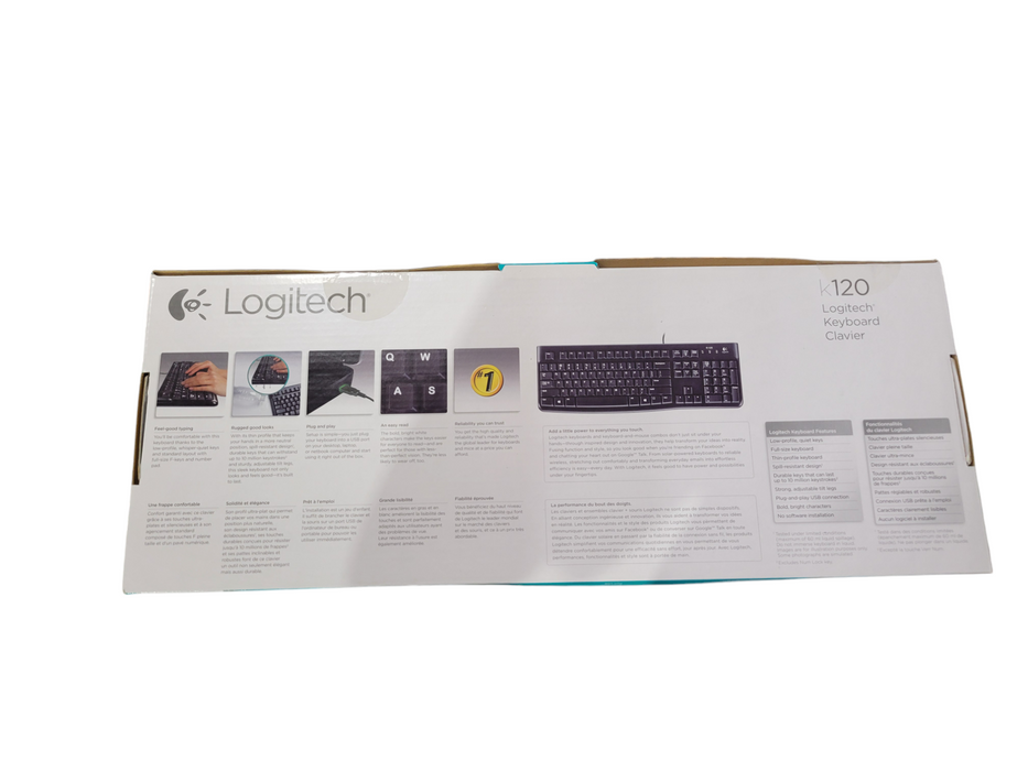 Logitech K120 Wired USB Keyboard Full Size Black