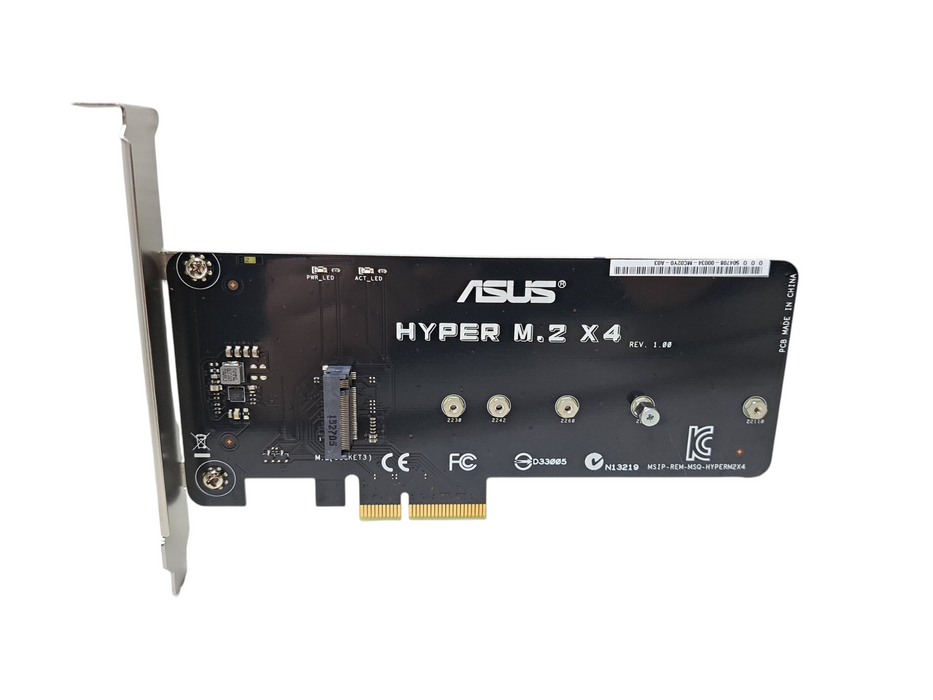 ASUS Hyper M.2 X4 PCIe NVMe SSD Adapter Card Full Height No SSD