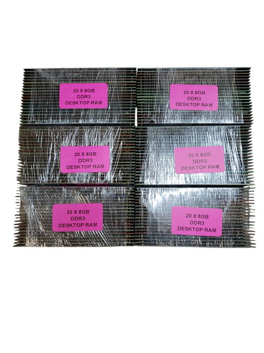 Lot of 120x, Assorted 8GB DDR3 DESKTOP RAM