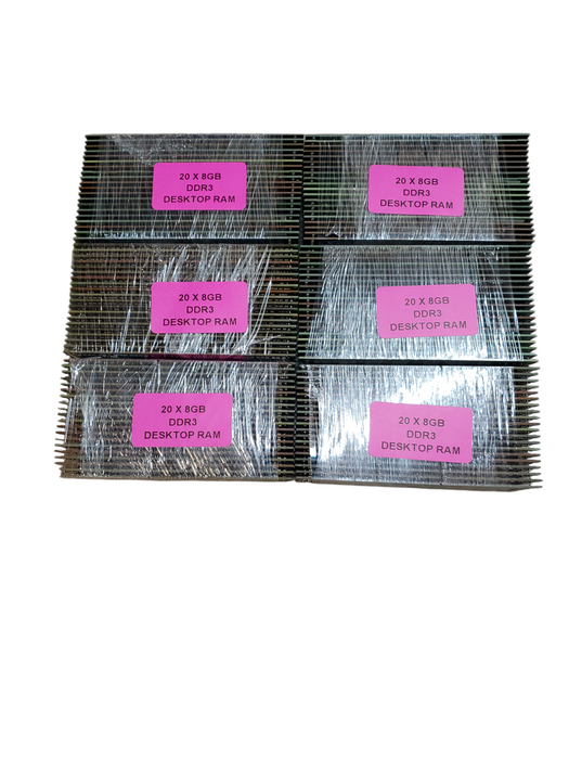 Lot of 120x, Assorted 8GB DDR3 DESKTOP RAM