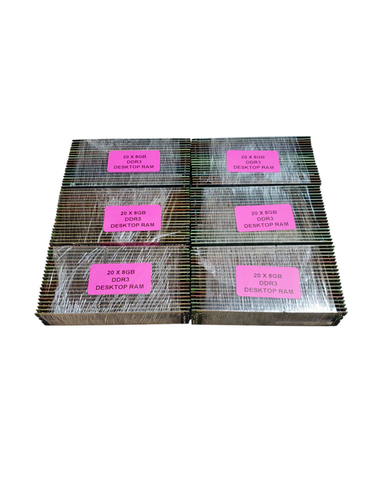 Lot of 120x, Assorted 8GB DDR3 DESKTOP RAM