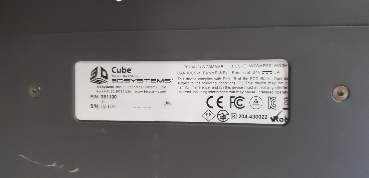 3D Systems Cube 1st Gen Desktop 3D Printer w/ Filament