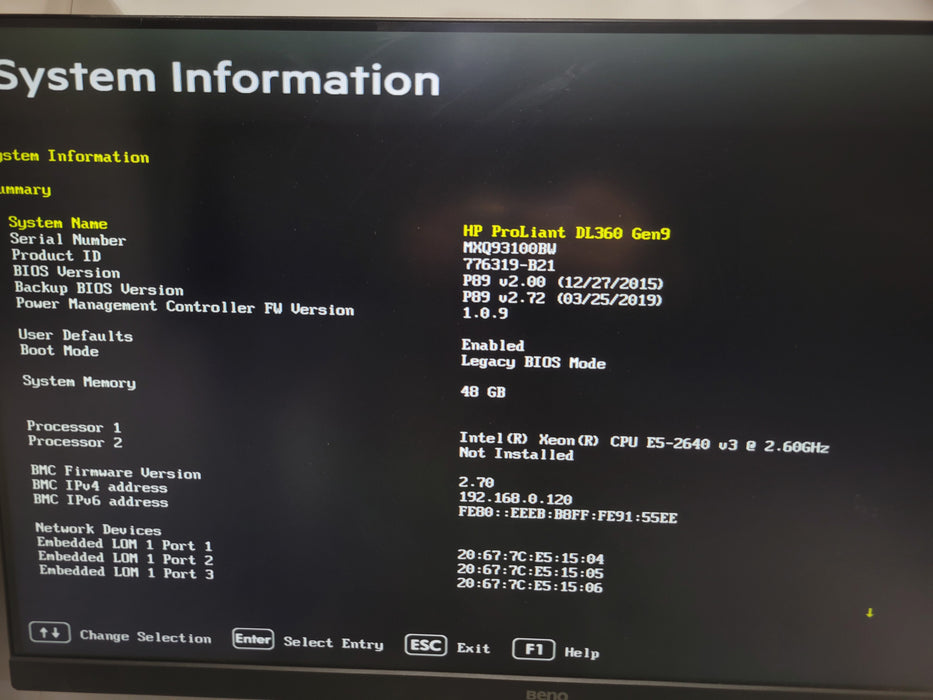 HP ProLiant DL360 Gen9 - Xeon E52640 v3 48GB DDR4 P440ar 500W PSU