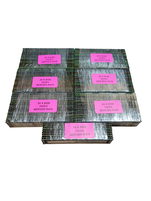 Lot of 130x, Assorted 8GB DDR3 SERVER RAM