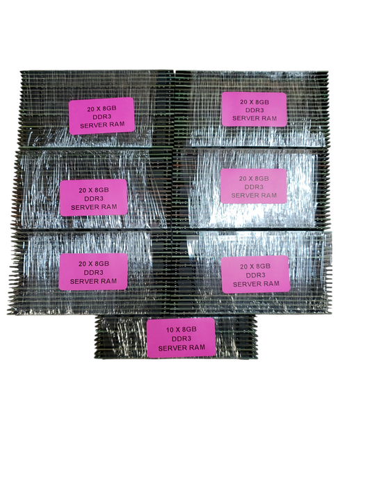 Lot of 130x, Assorted 8GB DDR3 SERVER RAM