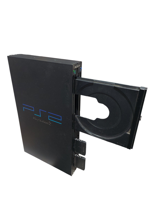 Playstation 2 Fat Black Model: SCPH-50001 & 2 - 8MB Black Memory Cards ( Parts )