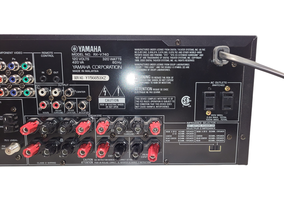 Yamaha RX-V740 6.1-channel natural sound A/V receiver No remote