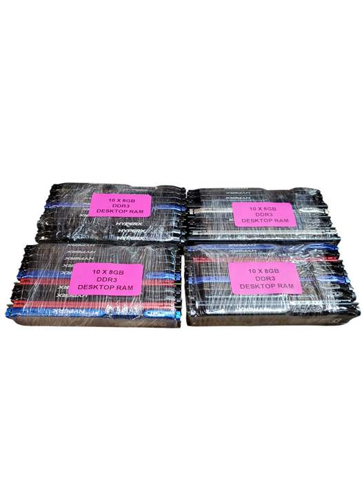 Lot of 40x Assorted 8GB DDR3 DESKTOP HEATSINK RAM