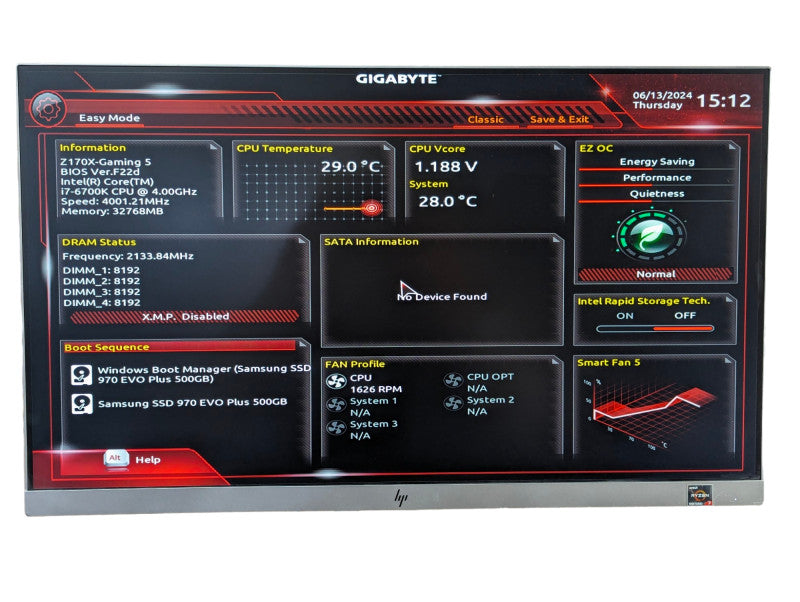 Gigabyte GA-Z170X -Gaming 5 Intel Core i7-6700K @ 4.00Ghz, 32GB RAM & 500GB -