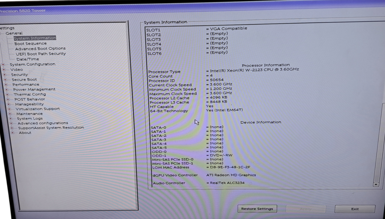 Dell Precision 5820 | Xeon W-2123 @ 3.60 GhZ | 16GB DDR4 | 950W | No HDD/GPU
