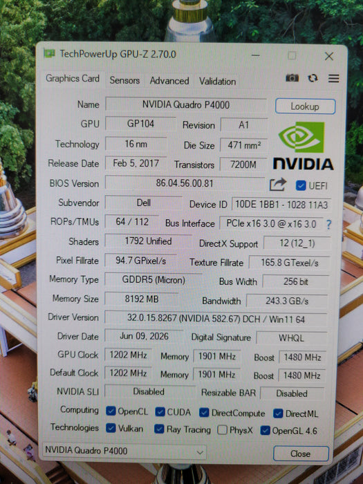 NVIDIA Quadro P4000 8GB GDDR5 Professional Graphics Card