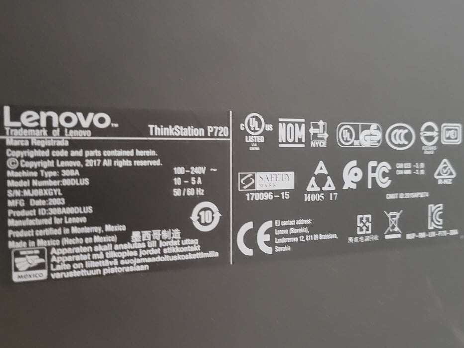 Lenovo ThinkStation P720 Xeon Silver 4216 2.10GHz, 16GB DDR4, No HDD/GPU