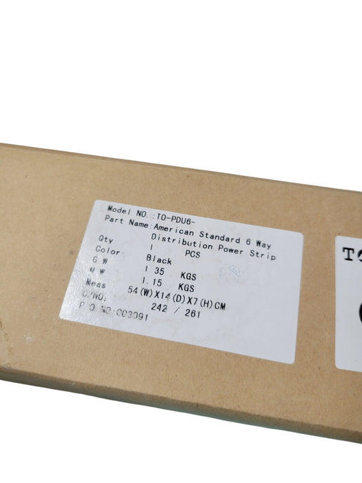Toten TO-PDU6 6-Outlet Rack Mount PDU Power Distribution Unit