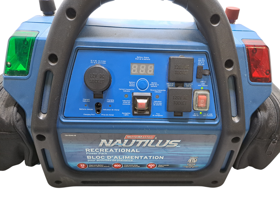 MotoMaster Nautilus 33Ah 800A 400W Power Pack *Powers On, Will Not Charge*