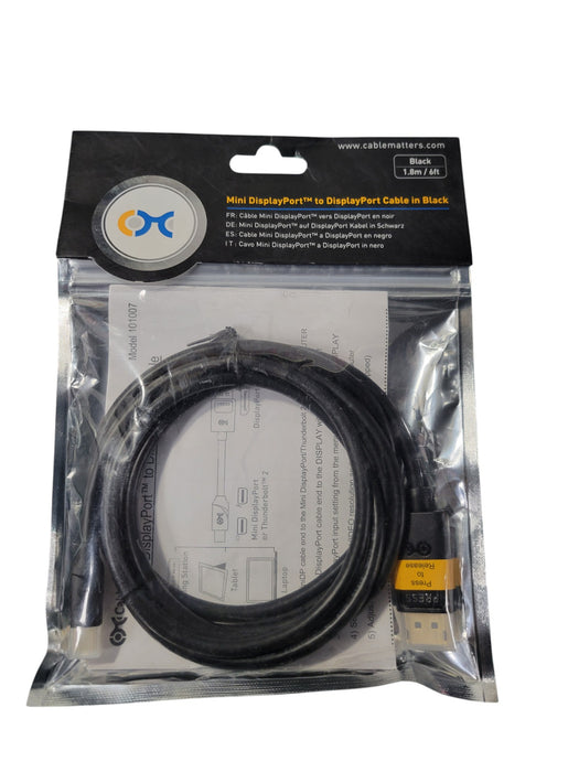 Cable Matters Mini DisplayPort to DisplayPort Cable 6ft Black