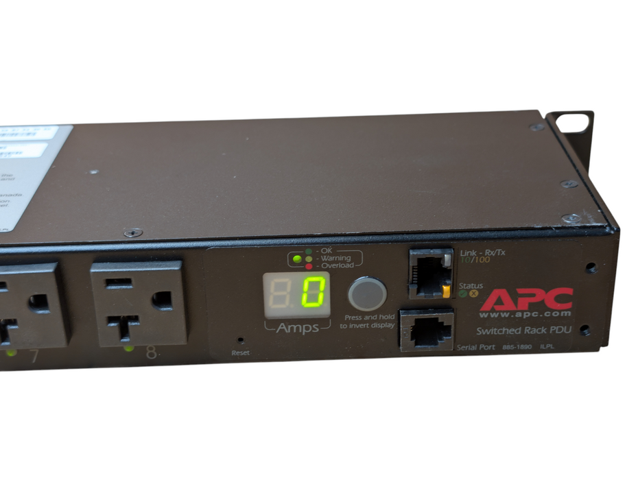 APC AP7901B 8-Outlet Switched & Metered Web Managed 1U Rack PDU (20A, 120V)