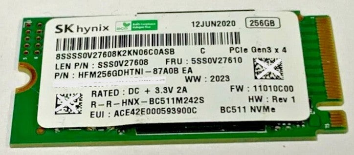 256GB m.2 NVMe 2242 SK hynix SSD