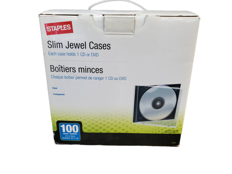 Staples Slim Jewel Cases 100 Pack Q@